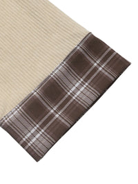 Plaid Hem Button Up Long Sleeve Shacket
