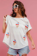 BiBi Solid Terry With Fourth Of July Theme Patched Top - Store 42