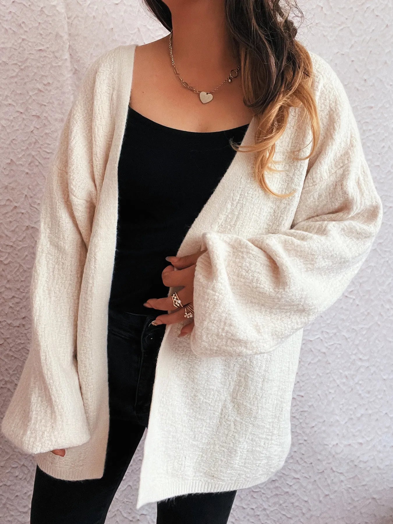 Open Front Long Sleeve Cardigan