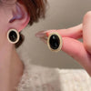 Elegant Gold-Plated Alloy Stud Earrings with Dazzling Gemstones - 0.8 In Length - Store 42