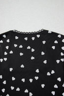 Heart Square Neck Long Sleeve Bodysuit - Store 42