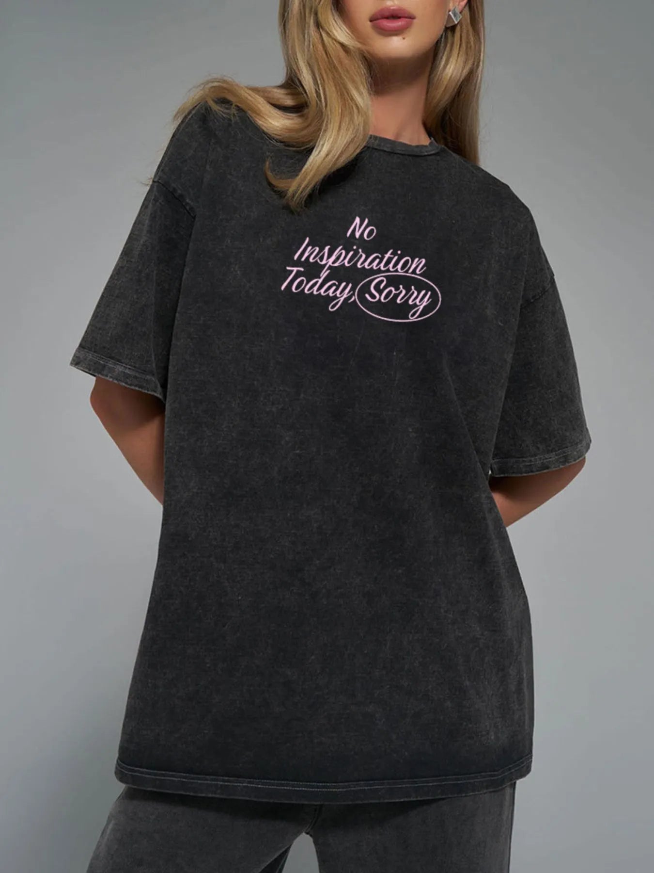 Letter Round Neck Short Sleeve T-Shirt