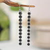 Artificial Turquoise Alloy Bar Earrings Black One Size
