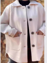 Full Size Button-Front Raglan Sleeve Coat Plus Size - Store 42