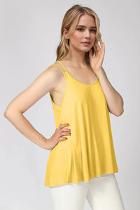 Basic Bae Bamboo Scoop Neck Double Spaghetti Straps Cami Gold