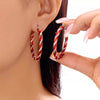 Elegant Christmas Twisted Hoop Earrings in Alloy - Perfect Holiday Jewelry Accessory - Store 42