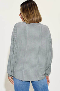 Basic Bae Full Size Ribbed Round Neck Long Sleeve T-Shirt - Store 42