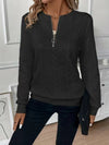Quarter-Zip Long Sleeve Sweatshirt Black