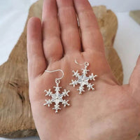 Elegant Silver-Plated Snowflake Earrings - Unique Alloy Jewelry for Winter Style - Store 42