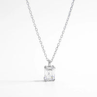 925 Sterling Silver Zircon Pendant Necklace Silver One Size