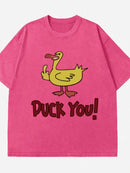 Stylish Duck Graphic Oversized T-Shirt for Comfort - 100% Polyester, Machine Washable - Store 42