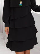 Full Size Layered Long Sleeve Mini Dress Plus Size - Store 42