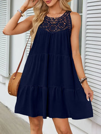 Ruffled Hem Lace Sleeveless Dress