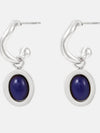 Elegant 18K Gold-Plated Stainless Steel Oval Drop Earrings with Agate and Kyanite Accents - Store 42