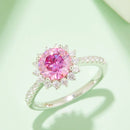 2 Carat Moissanite 925 Sterling Silver Ring Blush Pink