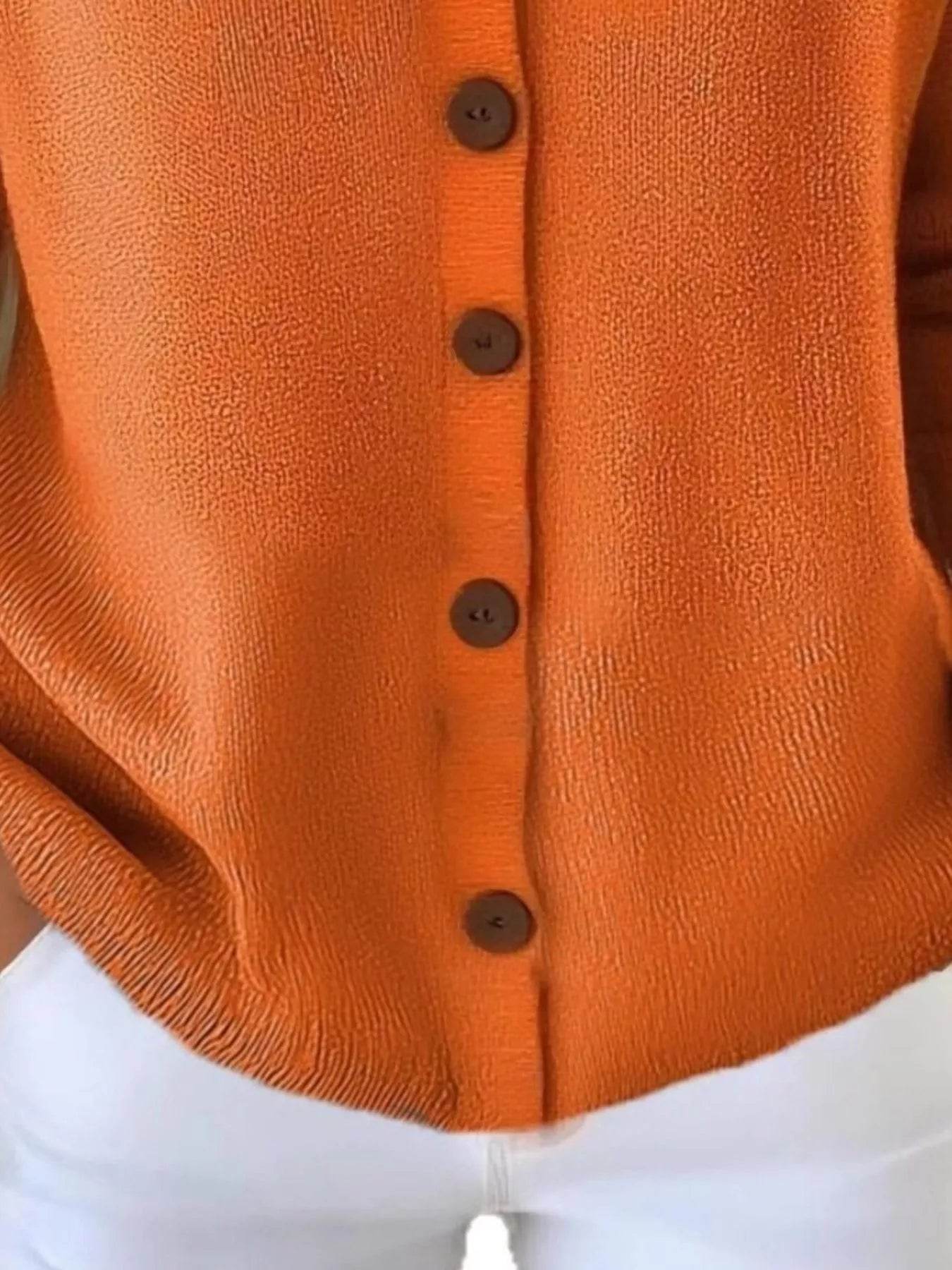 Full Size Plus Size Button-Front V-Neck Cardigan, Slightly Stretchy, 95% Acrylic Blend - Store 42