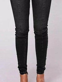 Full Size High-Waisted Double-Breasted Skinny Jeans Plus Size - Store 42