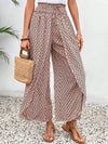 Tied Printed Wide Leg Pants Pale Blush