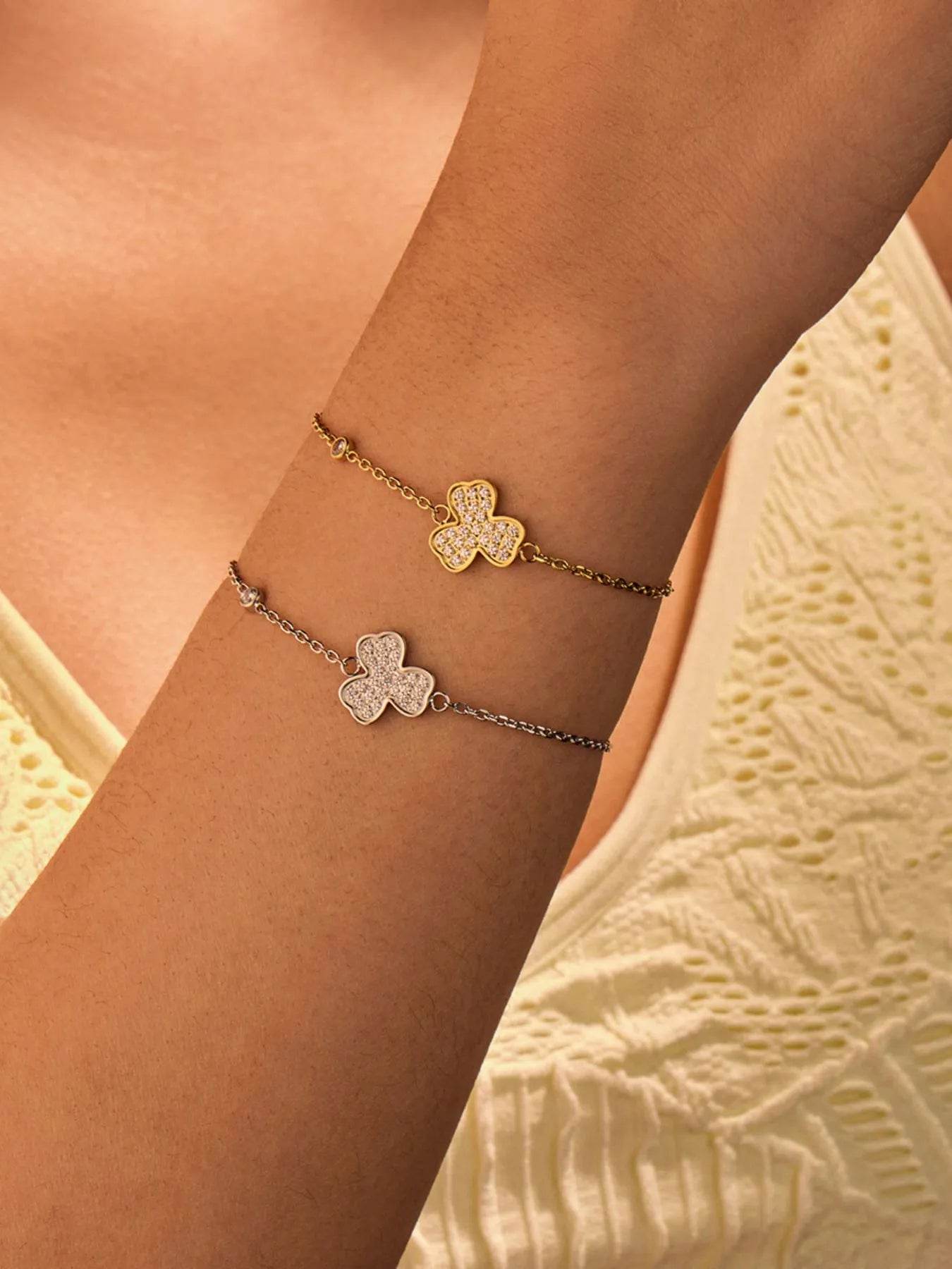 18K Gold-Plated Stainless Steel Zircon Bracelet - Elegant & Durable Fashion Jewelry