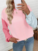 Trendsi Color Block Ribbed Long Sleeve T-Shirt: Slightly Stretchy, Modern Casual Style - Store 42