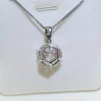 10 Carat Moissanite 925 Sterling Silver Pendant Necklace - Store 42
