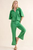 And The Why Brushed Texture Checker Board Pattern Casual Pants
