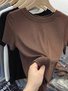 Slightly Stretchy 100% Polyester Crew Neck Short Sleeve T-Shirt for Everyday Comfort - Store 42