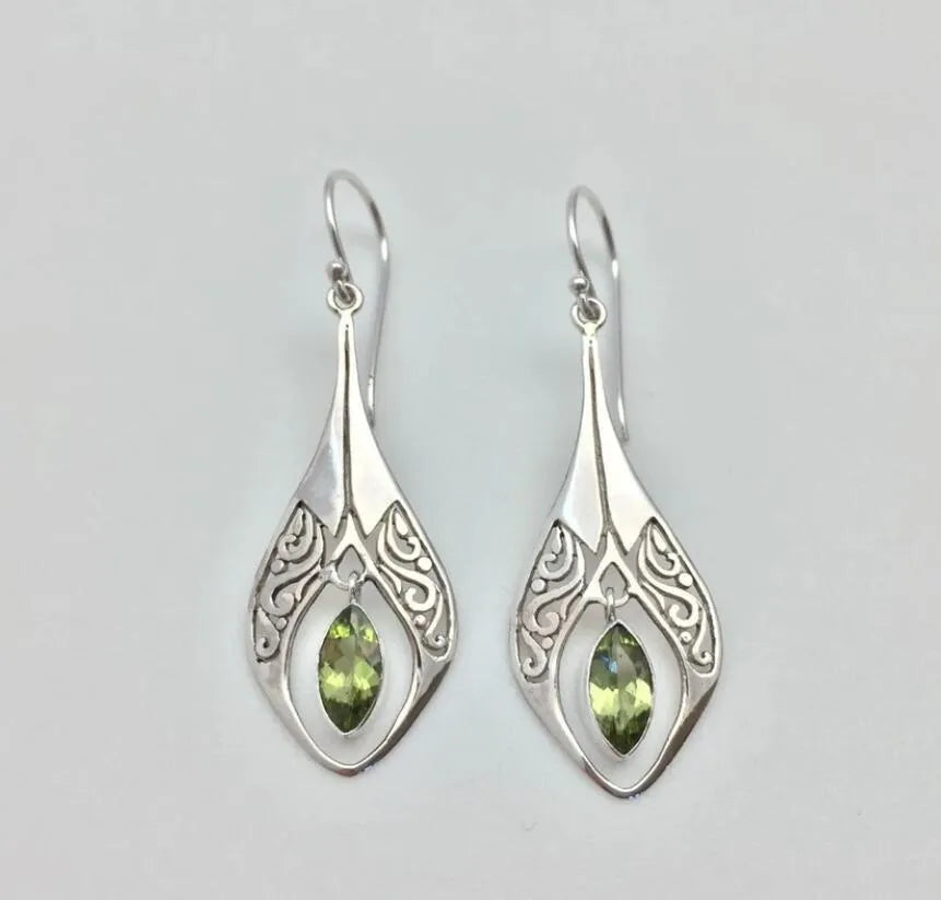 Alloy Rhinestone Cutout Earrings