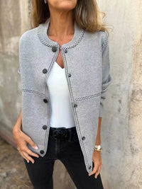 Full Size Button Up Long Sleeve Cardigan Plus Size - Store 42