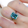 2 Carat 925 Sterling Silver Rectangle Shape Moissanite Ring Silver