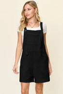 Double Take Full Size Texture Sleeveless Romper Black