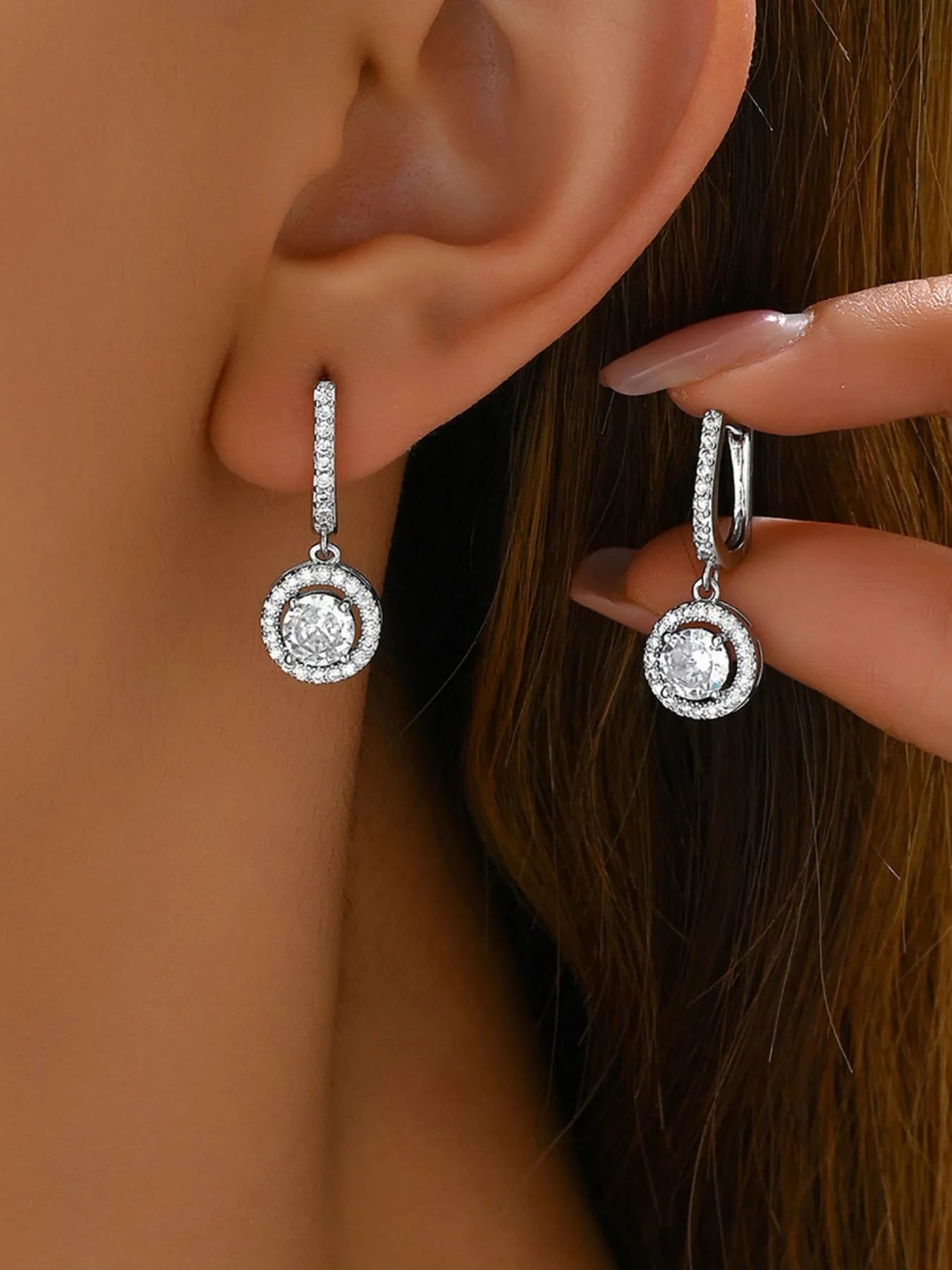 Elegant 18K Gold-Plated Stainless Steel Zircon Drop Earrings for Everyday Glam