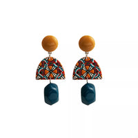 Geometric Pattern Drop Earrings