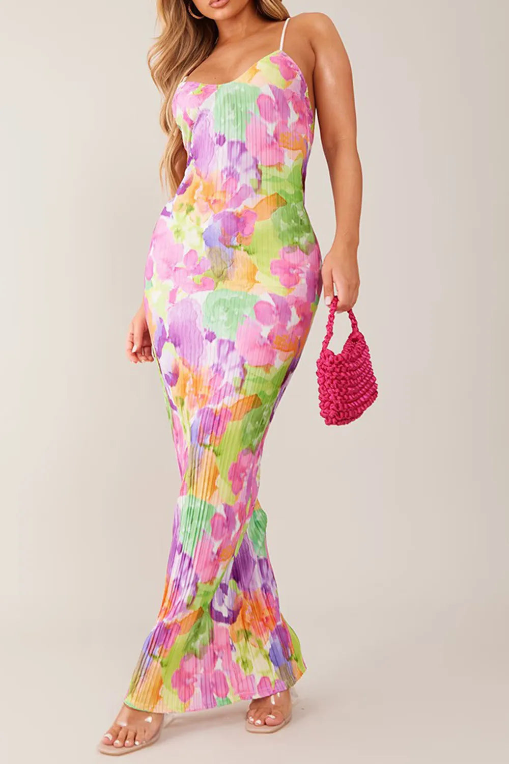 Trendy Backless Maxi Cami Dress in Opaque Fabric - Slightly Stretchy & Comfortable