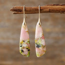 Geometrical Shape Dangle Earrings Pink Gold One Size