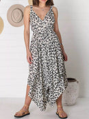 Full Size Leopard Print V-Neck Wide Leg Jumpsuit Plus Size - Store 42