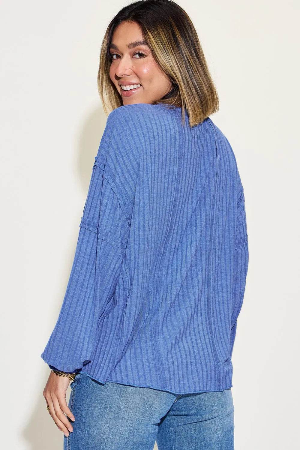 Basic Bae Full Size Ribbed Round Neck Long Sleeve T-Shirt - Store 42