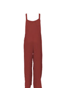 Full Size Casual Wide Leg Textured Overalls Plus Size