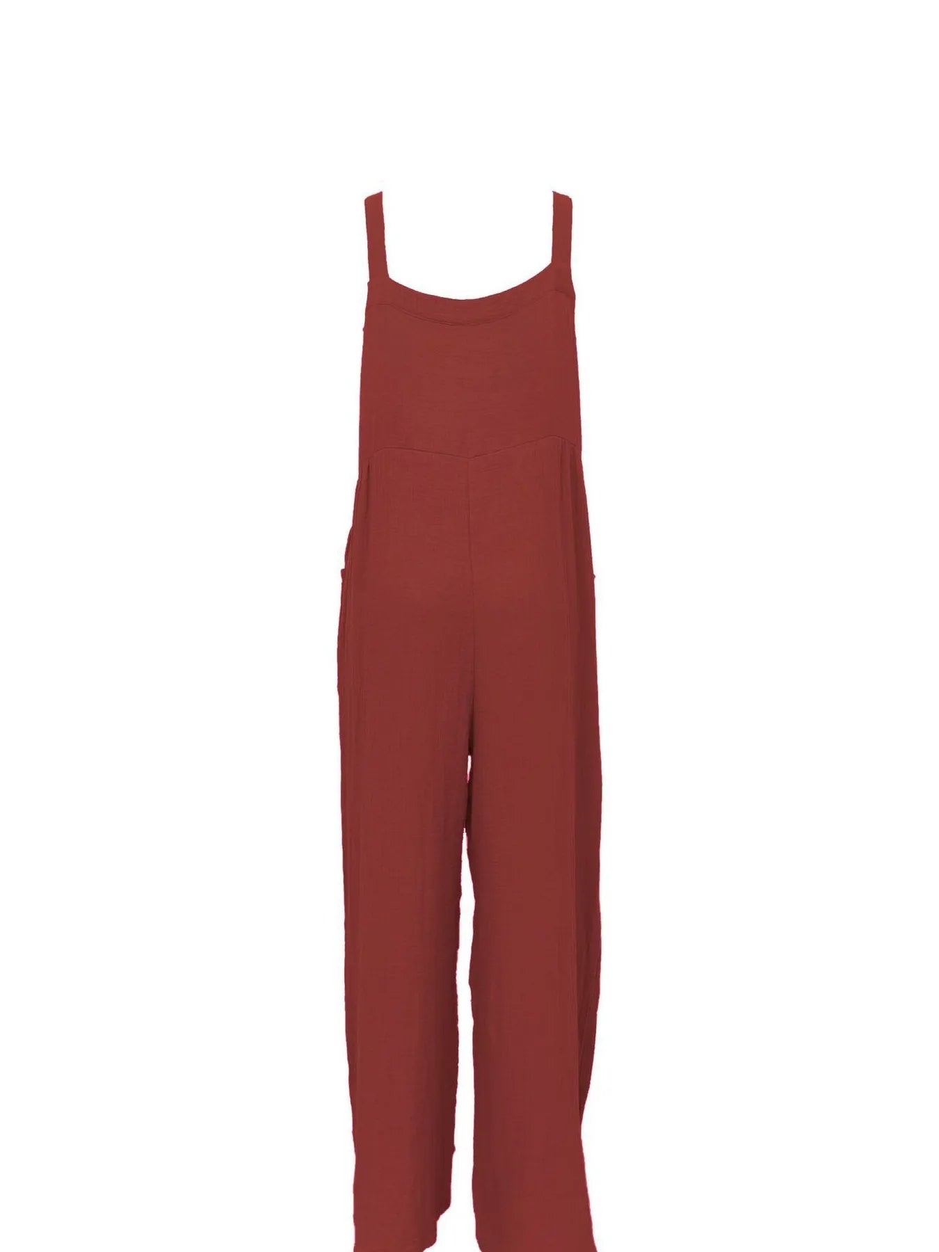 Full Size Casual Wide Leg Textured Overalls Plus Size