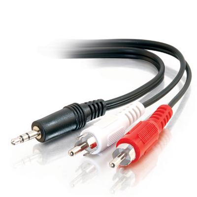 6Ft 3.5Mm Stereo Male to 2 RCA Male Y-Cable for Enhanced Audio Splitter Connection