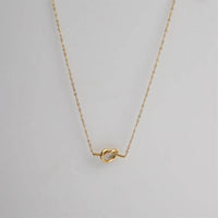 Elegant 18K Gold-Plated Knotted Necklace in Titanium Steel - Stylish Accessory for Any Occasion - Store 42