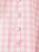 Gingham Ruffle Mini Dress with Lace Trim