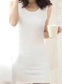 Scoop Neck Mini Dress White Tankini One Size