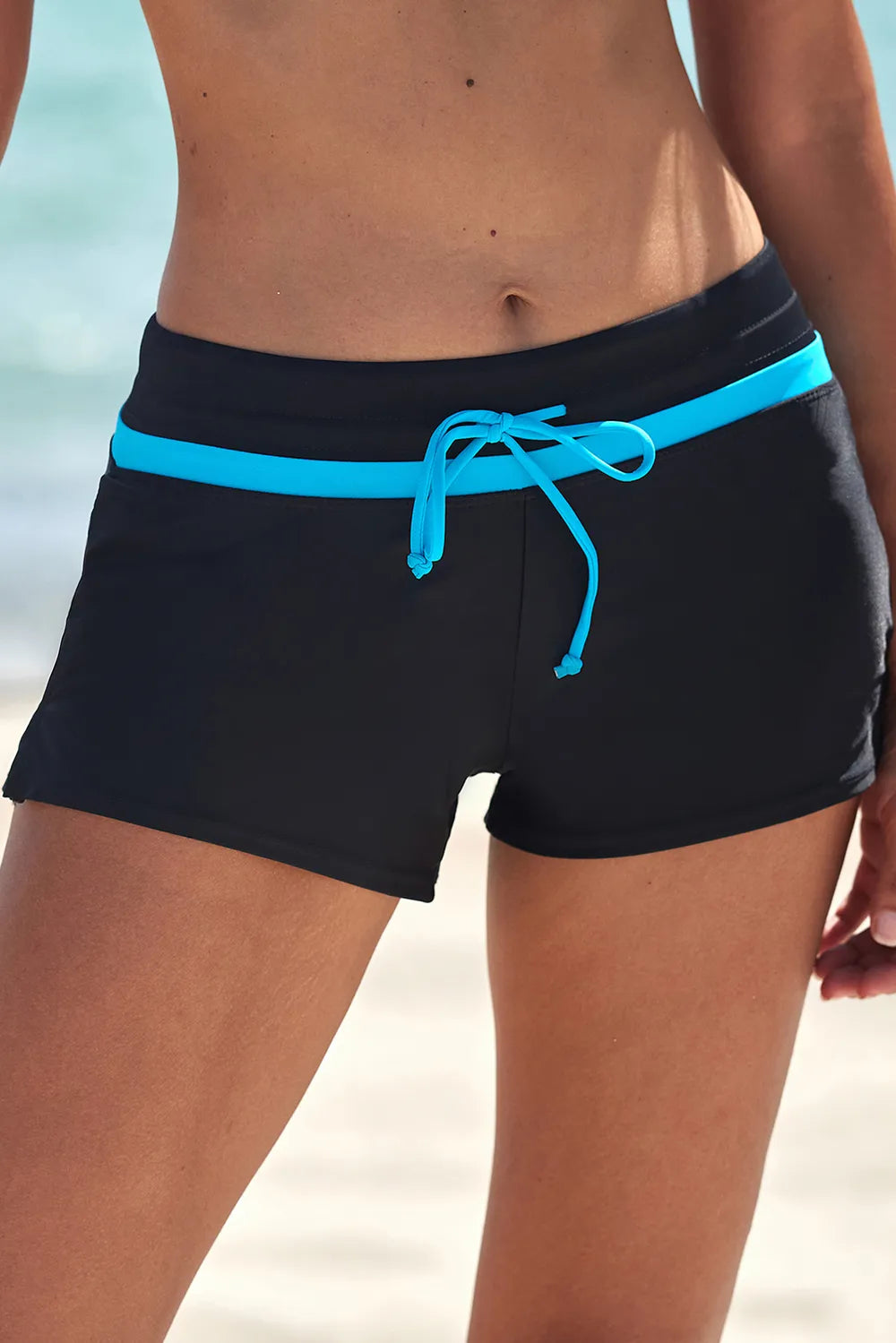 Men's Full Size Drawstring Swim Shorts - Stretchy Nylon Spandex Blend, Machine Washable