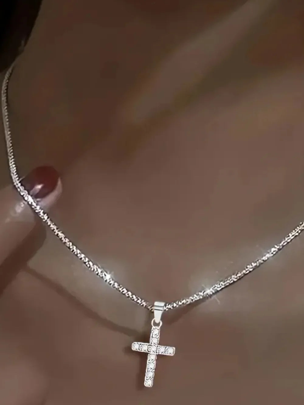 Elegant 925 Sterling Silver Cross Necklace - 15.7 Inch Chain with Extension, Imported Jewelry