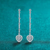 2 Carat Moissanite Zircon 925 Sterling Silver Heart Earrings Silver One Size