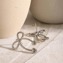 Elegant Stainless Steel Bow Earrings - 18K Gold-Plated & Platinum-Plated Finish - Store 42