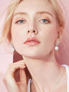 Elegant 925 Sterling Silver Freshwater Pearl Earrings with Moissanite Accents - Store 42