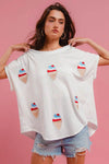 BiBi Solid Terry With Fourth Of July Theme Patched Top - Store 42