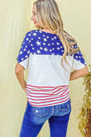 And The Why American Flag Print Tie Knot Front Casual Top - Store 42